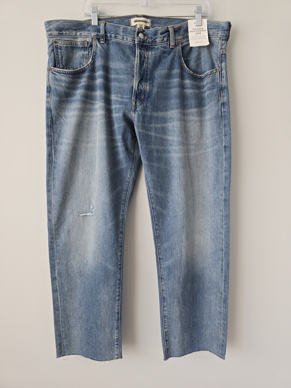 Madewell The Dean Easy Straight Jeans 33 Light Wash NWT